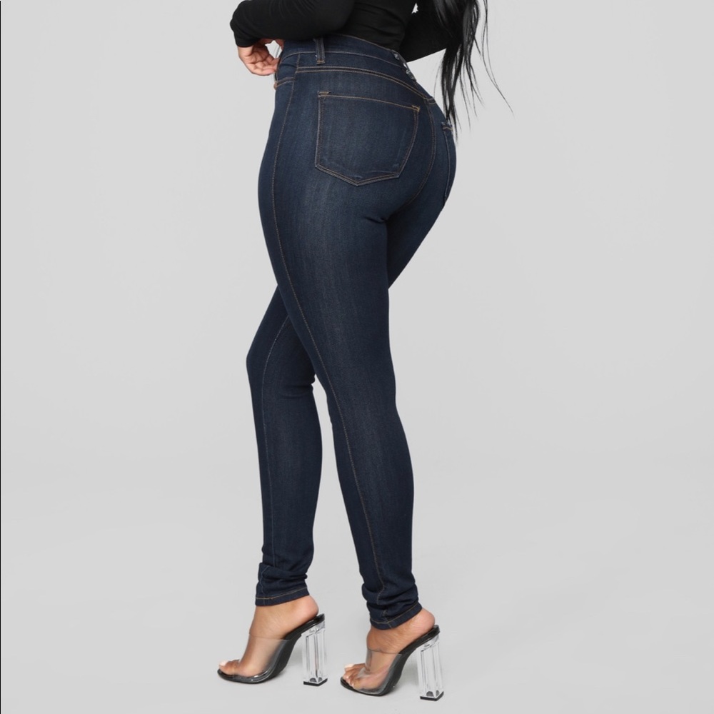 Classic High Waist Skinny Jeans - Dark Size 13